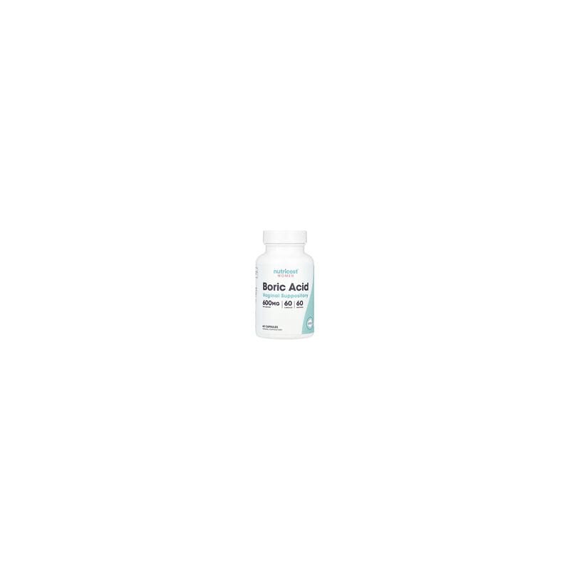Nutricost, Mujeres, Ácido bórico, Supositorio vaginal, 600 mg, 60 cápsulas