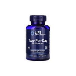 Life Extension, Dos comprimidos por día, Suplemento multivitamínico, V2, 60 comprimidos