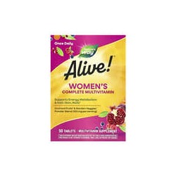 Nature's Way, Alive!, Suplemento multivitamínico completo para mujeres, 50 comprimidos