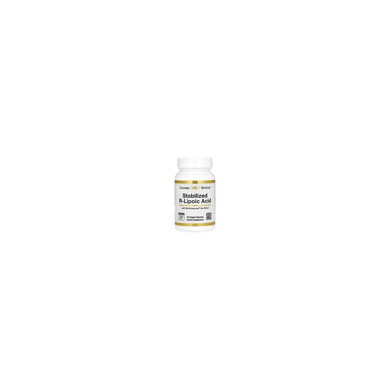 California Gold Nutrition, Ácido R-lipoico estabilizado, 30 cápsulas vegetales