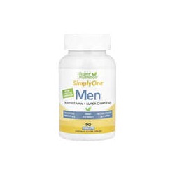 Super Nutrition, SimplyOne, Suplemento multivitamínico más supercomplejos para hombres, 90 comprimidos