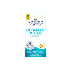 Nordic Naturals, Ultimate Omega, Suplemento de aceite de pescado con omega-3, Limón, 1280 mg, 120 cápsulas blandas (640 mg por c