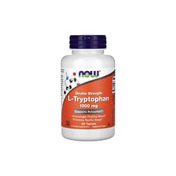 NOW Foods, L-triptófano, Doble concentración, 1000 mg, 60 comprimidos