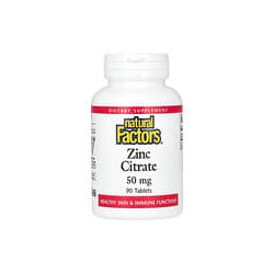 Natural Factors, Citrato de zinc, 50 mg, 90 comprimidos