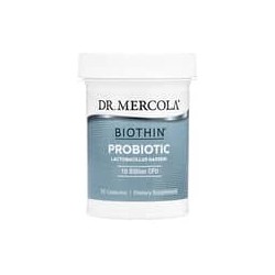 Dr. Mercola, Probiótico Biothin, Lactobacillus gasseri, 10.000 millones de UFC, 30 cápsulas