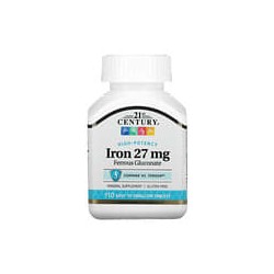 21st Century, Hierro de alta potencia, 27 mg, 110 comprimidos fáciles de ingerir