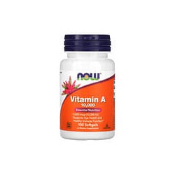 NOW Foods, Vitamina A, 10.000 UI, 100 cápsulas blandas