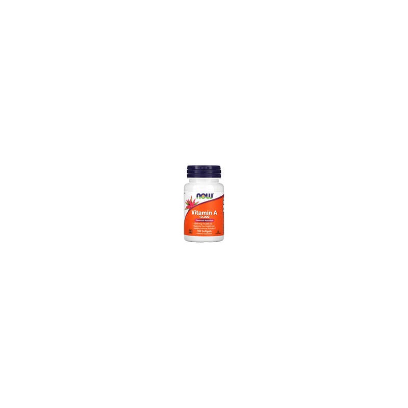 NOW Foods, Vitamina A, 10.000 UI, 100 cápsulas blandas