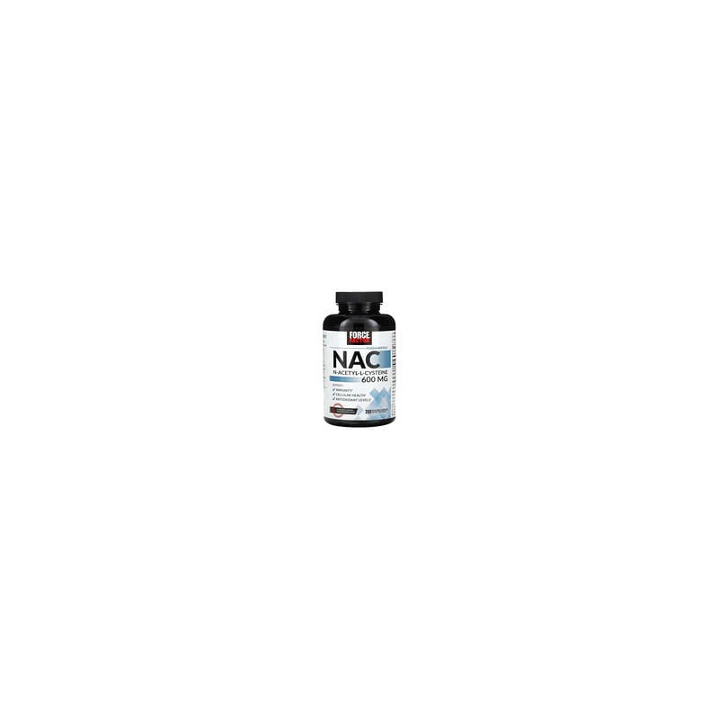 Force Factor, Ingredientes esenciales, NAC, N-acetil-L-cisteína, 600 mg, 200 cápsulas vegetales