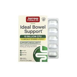 Jarrow Formulas, Ideal Bowel Support, Suplemento vegano de refuerzo intestinal ideal, 10.000 millones de UFC, 30 cápsulas vegeta