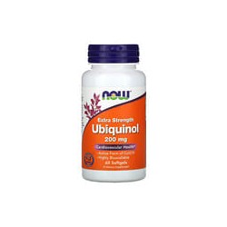 NOW Foods, Ubiquinol, Concentración extra, 200 mg, 60 cápsulas blandas