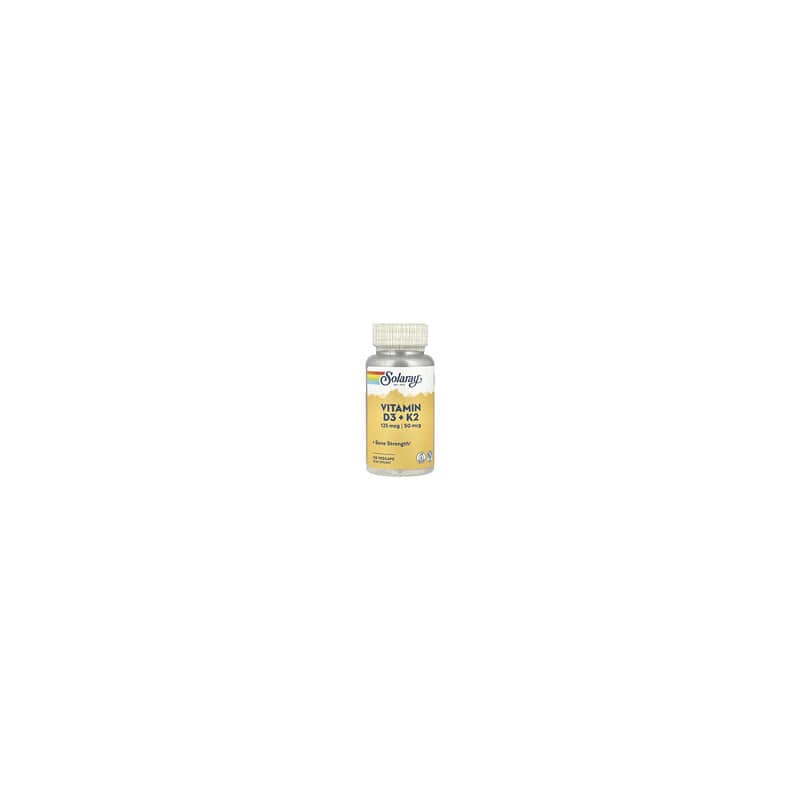 Solaray, Vitaminas D3 y K2, Sin soya, 120 cápsulas vegetales