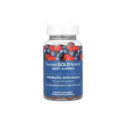 California Gold Nutrition, Gomitas probióticas con inulina, Sabor natural a bayas mixtas, 90 gomitas vegetales