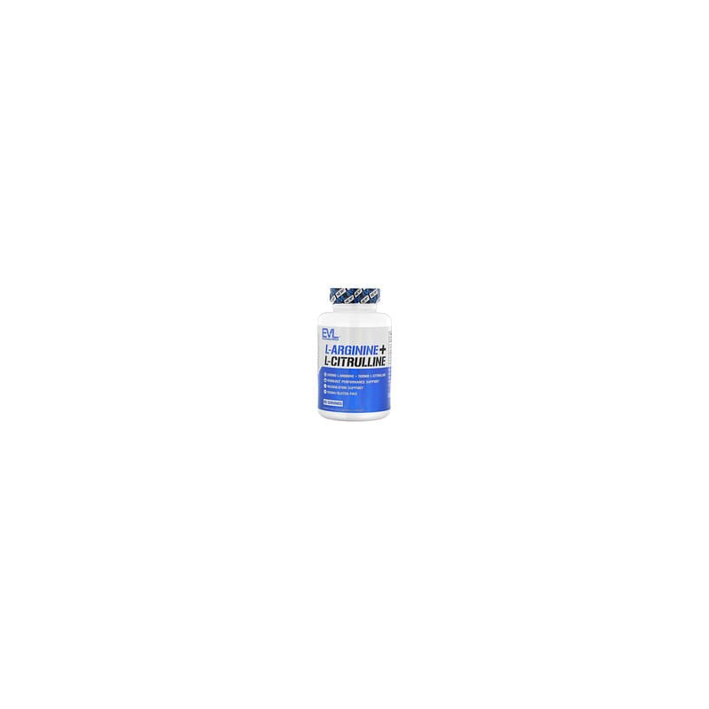 EVLution Nutrition, L-arginina + L-citrulina`` 120 cápsulas vegetales