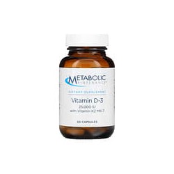 Metabolic Maintenance, Vitamina D-3 con vitamina K2 MK-7, 625 mcg (25.000 UI), 60 cápsulas
