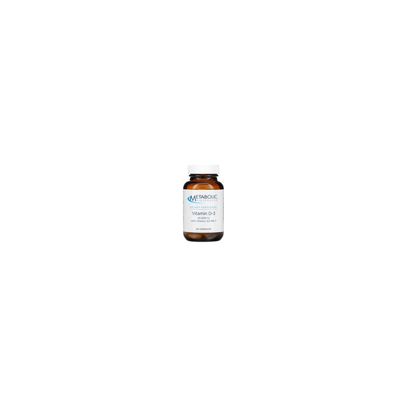 Metabolic Maintenance, Vitamina D-3 con vitamina K2 MK-7, 625 mcg (25.000 UI), 60 cápsulas