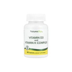 NaturesPlus, Complejo de vitamina D3 y vitamina K, 90 comprimidos