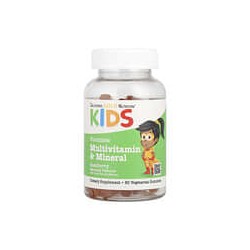 California Gold Nutrition, Suplemento multivitamínico y mineral para niños, Sin gelatina, Sabor natural a frambuesa, 60 gomitas 