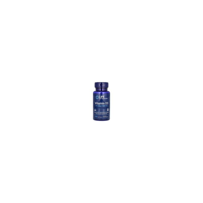 Life Extension, Vitamina D3, 25 mcg (1000 UI), 250 cápsulas blandas