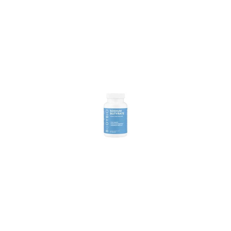 BodyBio, Butirato de sodio, 60 cápsulas sin OGM