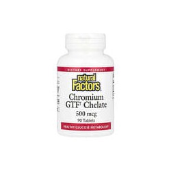Natural Factors, Quelato de cromo FTG, 500 mcg, 90 comprimidos