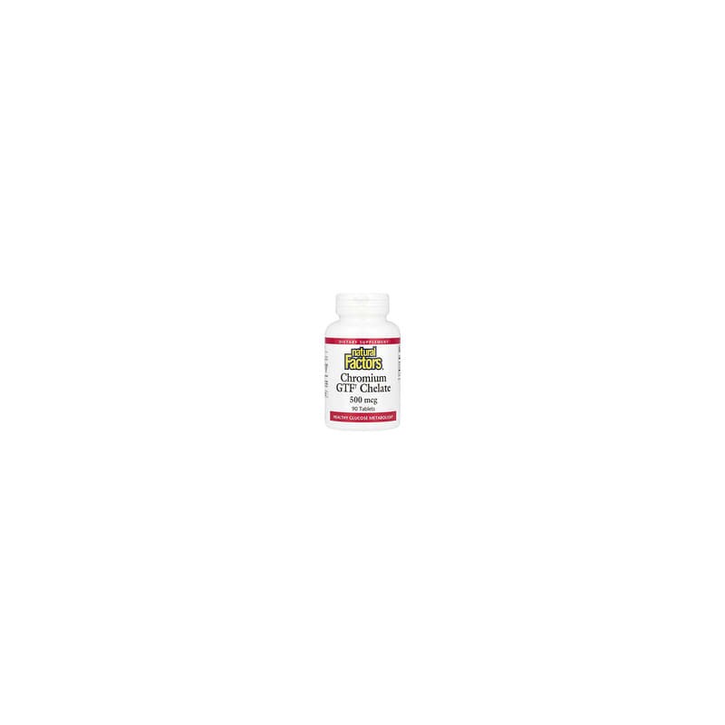 Natural Factors, Quelato de cromo FTG, 500 mcg, 90 comprimidos