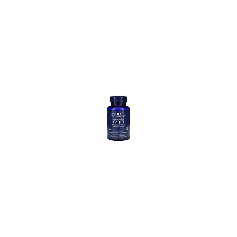 Life Extension, Super-Absorbable CoQ10, Suplemento de CoQ10 superabsorbible (ubiquinona) con D-limoneno, 100 mg, 60 cápsulas bla