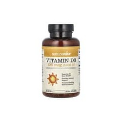 NatureWise, Vitamina D3, 125 mcg (5000 UI), 360 cápsulas blandas