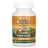 NaturesPlus, Source of Life, Animal Parade, Pastillas KidZinc para niños, Sabor a mandarina natural, 90 pastillas con forma de a