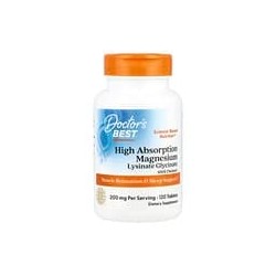 Doctor's Best, Magnesio de alta absorción, 100 mg, 120 comprimidos