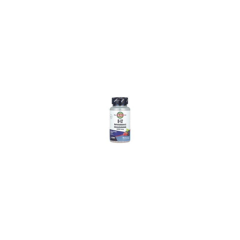 KAL, Vitamina B12 en forma de metilcobalamina y adenosilcobalamina, Bayas mixtas, 2000 mcg, 60 microcomprimidos