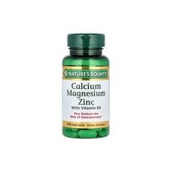 Nature's Bounty, Calcio, magnesio y zinc con vitamina D3, 100 comprimidos oblongos recubiertos
