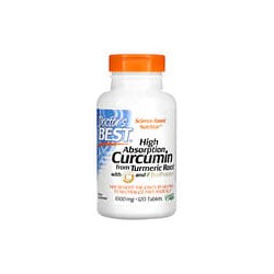 Doctor's Best, Curcumina de alta absorción, 1000 mg, 120 comprimidos