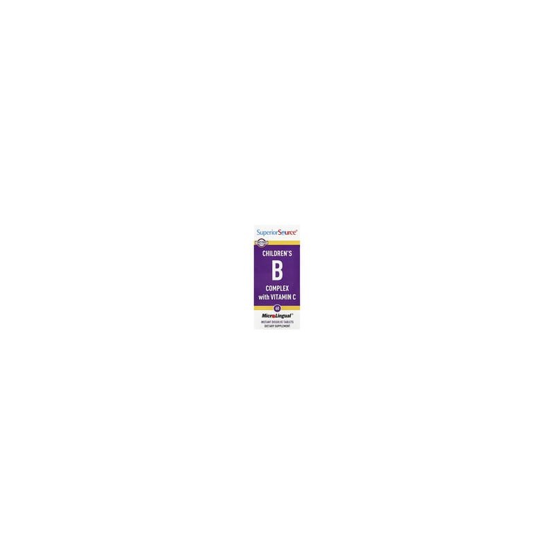 Superior Source, Complejo B con vitamina C para niños, 60 comprimidos microlingües de disolución instantánea