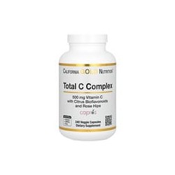 California Gold Nutrition, Complejo de vitamina C total, 500 mg, 240 cápsulas vegetales