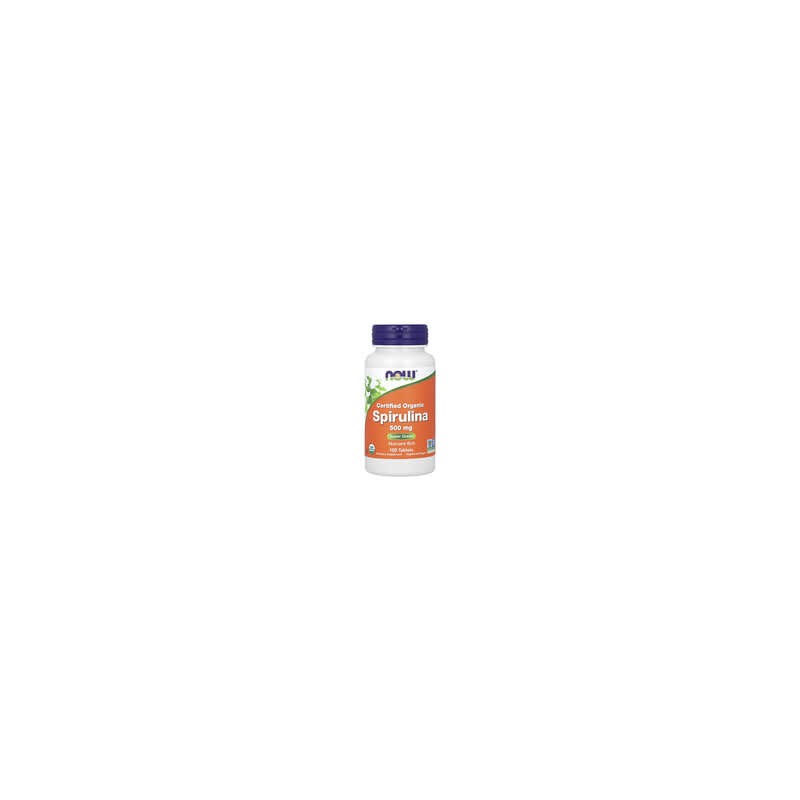 NOW Foods, Espirulina orgánica certificada, 3000 mg, 100 comprimidos (500 mg por comprimido)