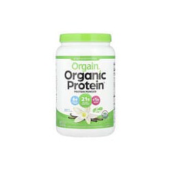Orgain, Organic Protein™, Suplemento proteico orgánico en polvo, De origen vegetal, Vaina de vainilla, 920 g (2,03 lb)