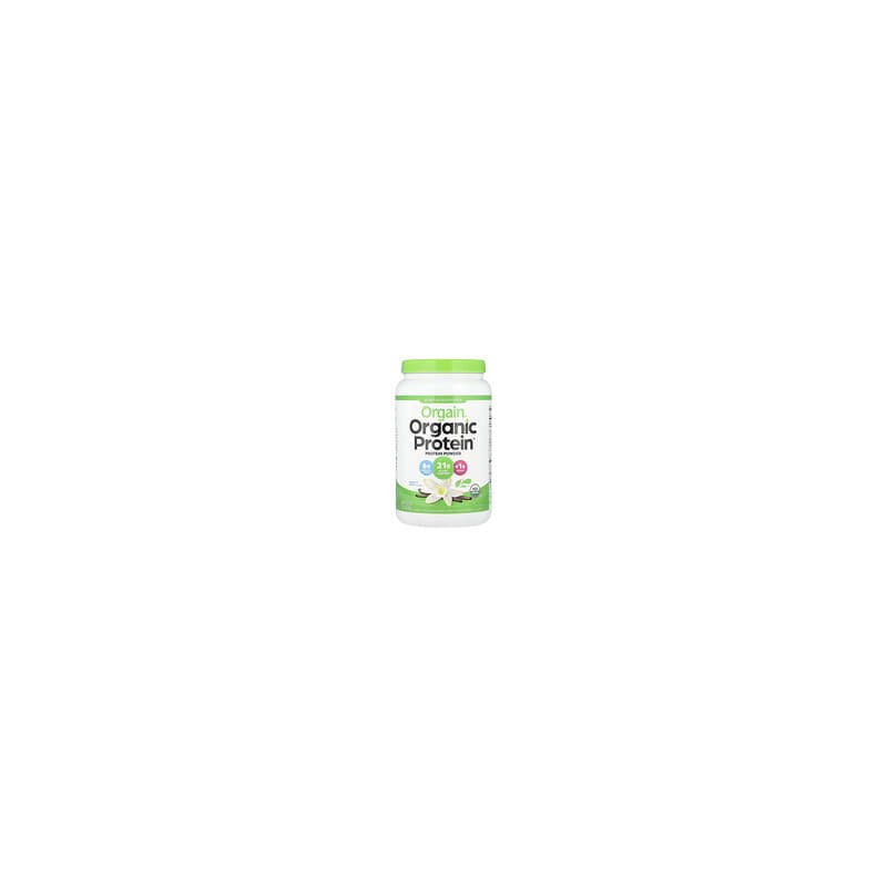 Orgain, Organic Protein™, Suplemento proteico orgánico en polvo, De origen vegetal, Vaina de vainilla, 920 g (2,03 lb)