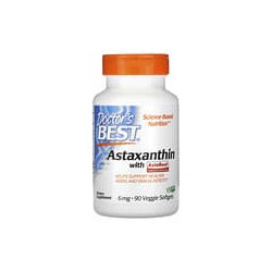 Doctor's Best, Astaxantina con AstaReal, 6 mg, 90 cápsulas blandas vegetales