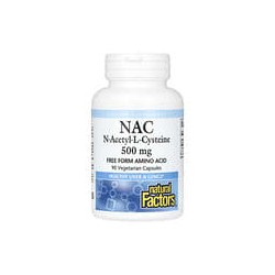 Natural Factors, NAC, N-acetil-L-cisteína, 500 mg, 90 cápsulas vegetales