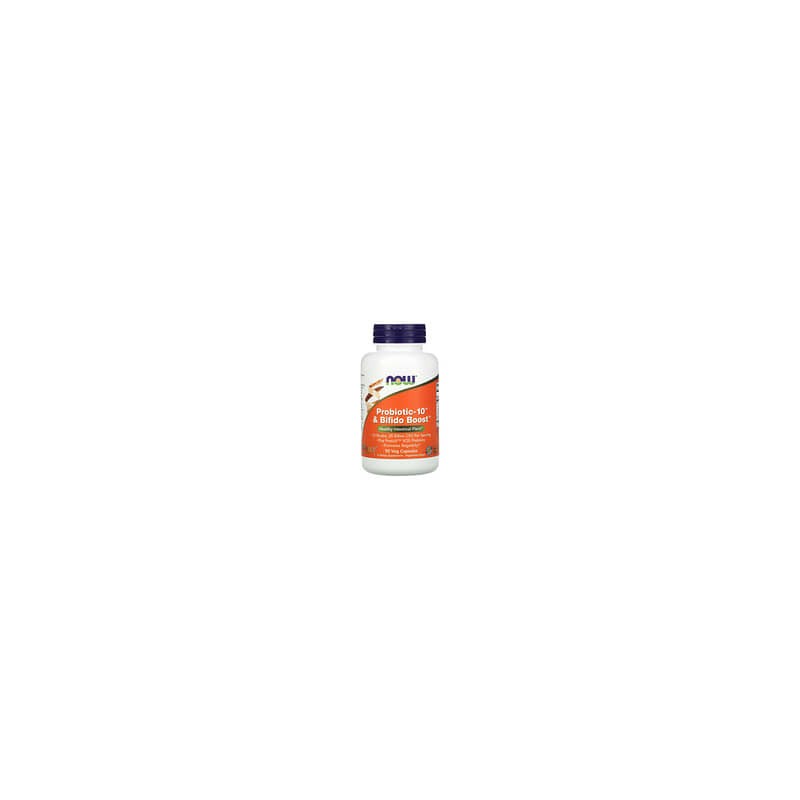 NOW Foods, Probiotic-10 y Bifido Boost, Suplemento probiótico y prebiótico, 25.000 millones de UFC, 90 cápsulas vegetales (8333 