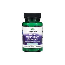 Swanson, Complejo triple de magnesio, 400 mg, 30 cápsulas