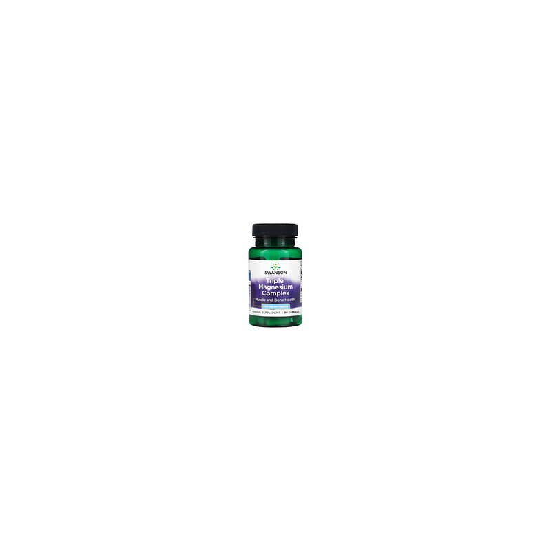 Swanson, Complejo triple de magnesio, 400 mg, 30 cápsulas