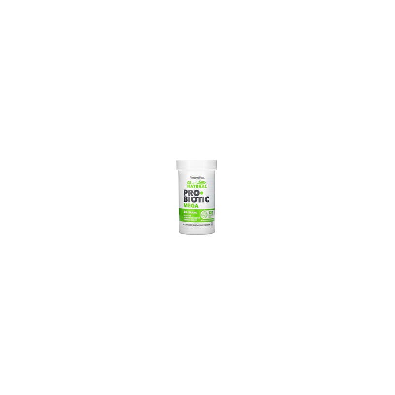 NaturesPlus, GI Natural, Megaprobióticos, 120.000 millones de UFC, 30 cápsulas