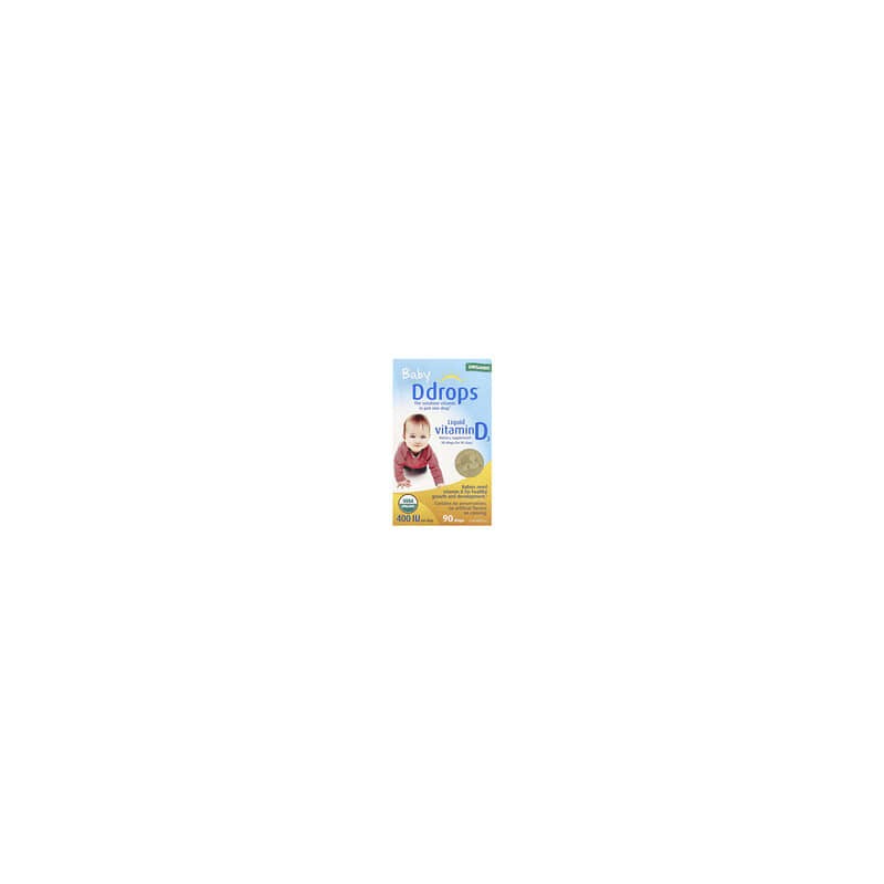 Ddrops, Bebés, Vitamina D3 líquida orgánica, Bebés, 400 UI, 90 gotas, 2,5 ml (0,08 oz. líq.)