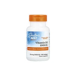 Doctor's Best, Vitamina D3, 25 mcg (1000 UI), 180 cápsulas blandas