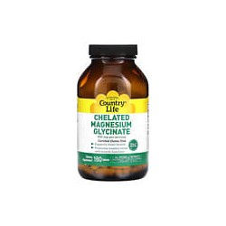 Country Life, Glicinato de magnesio quelado, 400 mg, 180 comprimidos (133 mg por comprimido)