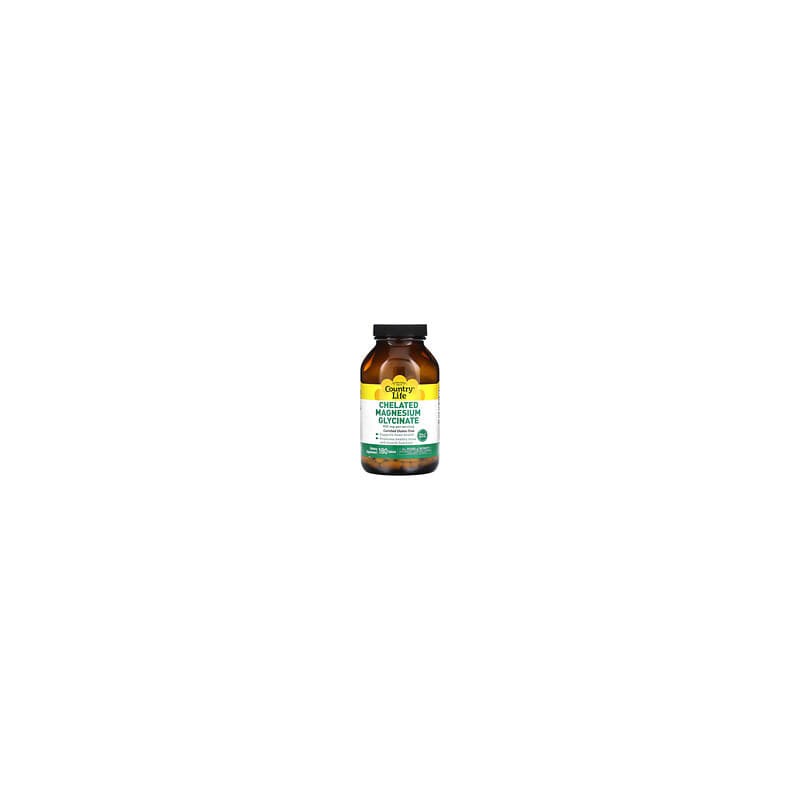 Country Life, Glicinato de magnesio quelado, 400 mg, 180 comprimidos (133 mg por comprimido)
