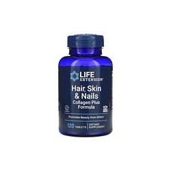 Life Extension, Cabello, piel y uñas, Fórmula con colágeno más, 120 comprimidos