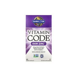 Garden of Life, Vitamin Code, RAW Zinc, 60 cápsulas veganas